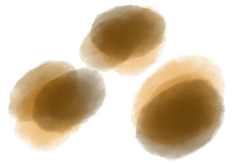 Yellow brown orange watercolor wet brush paint texture artistic background bubble illustration art