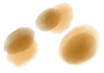 Yellow brown orange watercolor wet brush paint texture artistic background bubble illustration art