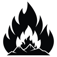 Heat wildfire vector icon design on white background
