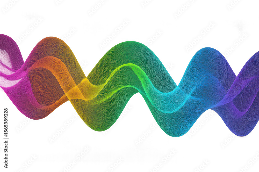 Poster smooth gradient wave rippling across transparent backdrop, generating fluid, vibrant abstract motion