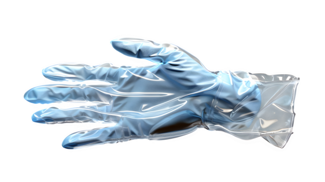 Metallic Glove 3d rendered, isolated on transparent background