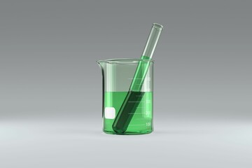 Beaker with green chemical solution