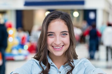 Portrait of woman at mall