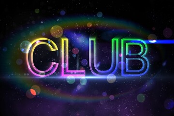 Digitally generated colourful club text © vectorfusionart