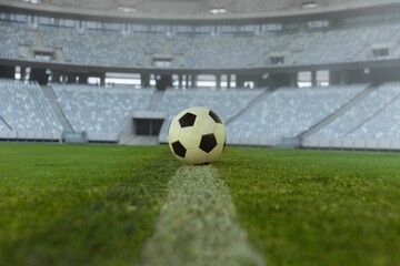 Football in an empty stadium