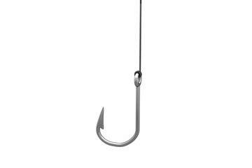 Close-up of metal hook against white background