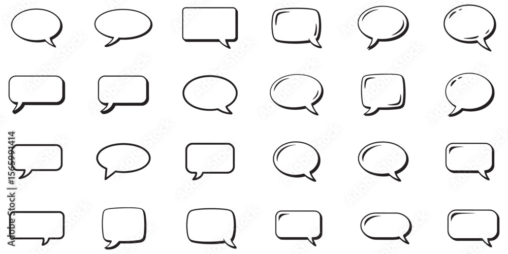 Poster a plethora of varied speech bubbles a visual collection of communication iconography and diverse sty