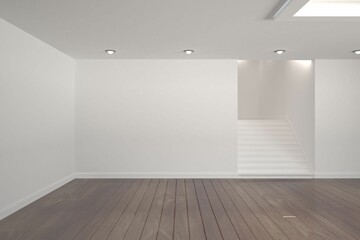 Digitally generated room with stairs