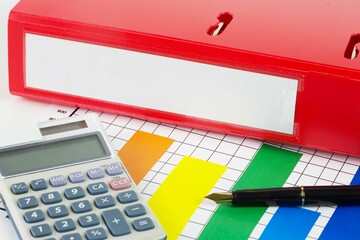 Business desk with documents