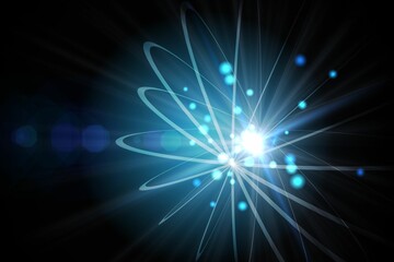 Naklejka premium Shiny sphere on black background