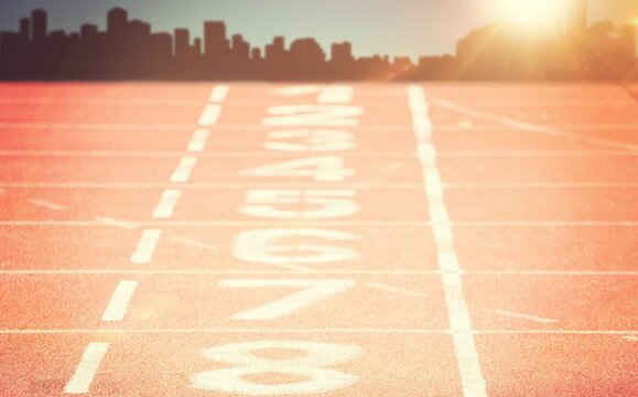 Fototapeta Composite image of race track