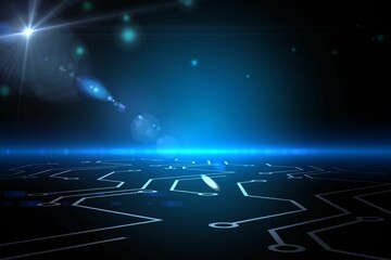 Circuit board on futuristic background