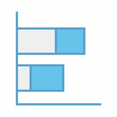 Close-up of blue bar chart