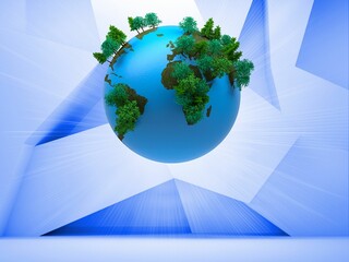 Globe on abstract background