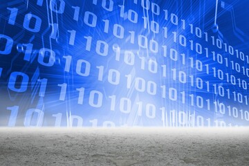 Digital composite of Blue binary code graphic