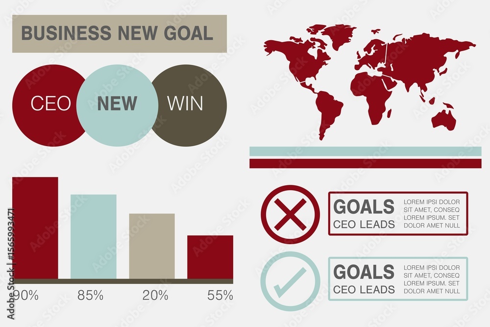 Poster composite image of business presentation with charts and text