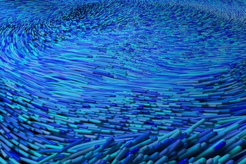 Close up of blue optical fiber