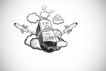 Dollar bills illustration