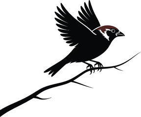 Vector black silhouette of a animals on a white background