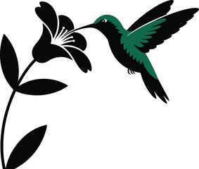 Vector black silhouette of a animals on a white background