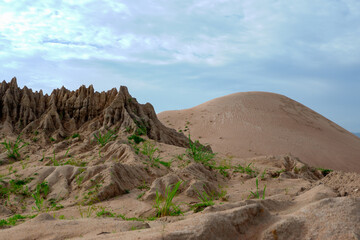 sand dunes in the desert. Mountain in the desert