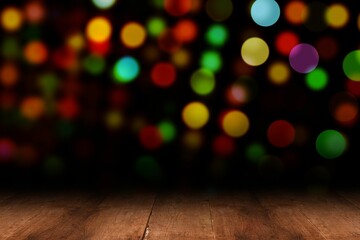 Shimmering light design over boards