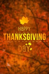 Happy Thanksgiving Day text against texture background