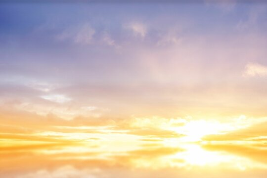 Fototapeta Beautiful blue and yellow sky