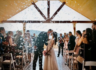 Wedding Celebration With Confetti