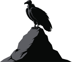 Vector black silhouette of a animals on a white background