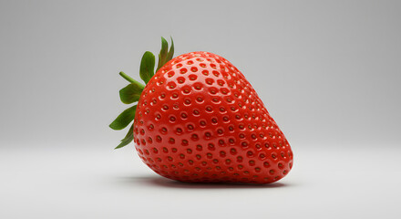 Ripe Strawberry on White Background fruit