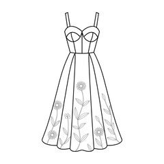 Sundress illustration vector style coloring page 