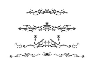 Obraz premium Vintage Decorative Line Art Collection