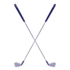 Golf clubs isolated on white background. Vector illustration.
