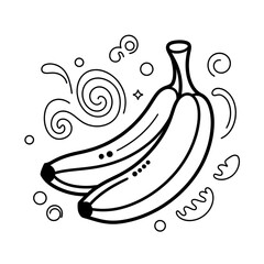 illustration of a banana coloring page