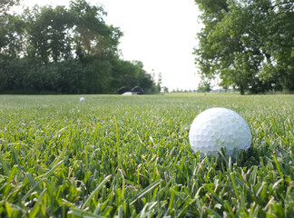 golf balls on green grass