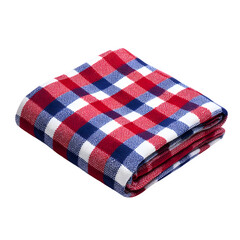 Folded Red, White, and Blue Plaid Blanket

