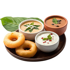 Delicious South Indian Breakfast with Idli and Three Chutneys