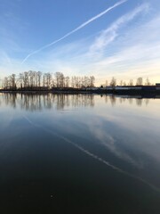 Incredible Winter Sky Reflecting Over Fraser River in South Vancouver