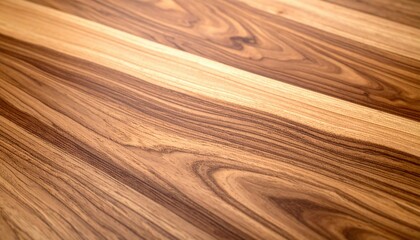 Polished Sapele Wood Grain Surface with Natural Brown Hues Reflecting Ambient Light