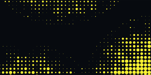 Dots halftone yellow and dark blue color pattern gradient grunge texture background. vector illustration eps10