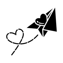 Love Letter Airmail: A Heartfelt Paper Airplane Journey icon vector solid style