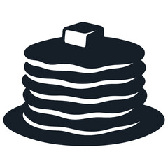 Steaming Pancake Stack with Syrup Drizzle Breakfast Food Illustration Vector File