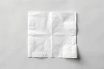 High Definition View of White Paper Napkin Top View Isolated on Background