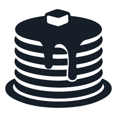 Steaming Pancake Stack with Syrup Drizzle Breakfast Food Illustration Vector File