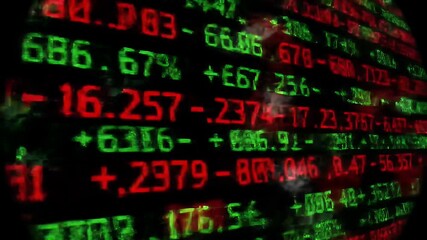 Detailed stock market ticker board showing financial data for business or finance editorial or commercial use - Powered by Adobe