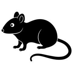 Obraz premium A black mouse is isolated on white background