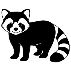 Naklejka premium A red panda is isolated on white background