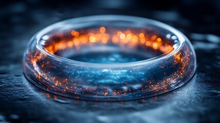 Transparent glowing ring abstract design