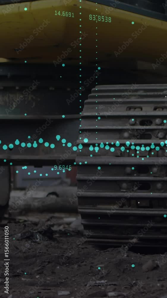 Poster animation of data processing over rubbish dump